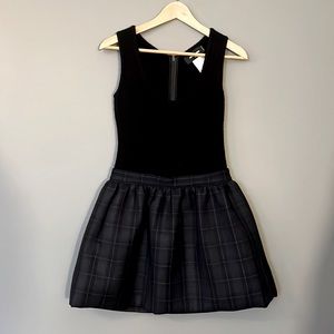 DSQUARED2 Knitted tank dress with plaid flair skirt